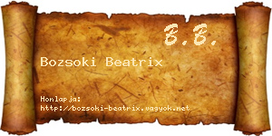 Bozsoki Beatrix névjegykártya